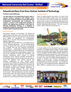 Transportation engineering / Rose-Hulman Institute of Technology / Railway engineering / Rail transport / Engineering / Education in the United States / Indiana