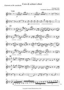 Klarinette in Bb vereinfacht  Coro di schiavi ebrei Giuseppe Verdi, vereinfachte Stimmen Jarkko Riihimäki