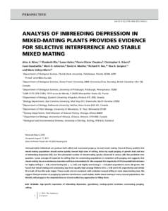 ANALYSIS OF INBREEDING DEPRESSION IN MIXEDMATING PLANTS PROVIDES EVIDENCE FOR SELECTIVE INTERFERENCE AND STABLE MIXED MATING
