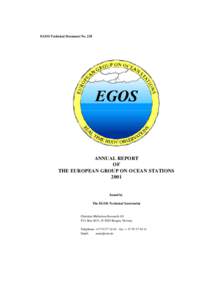 EGOS Technical Document NoANNUAL REPORT OF THE EUROPEAN GROUP ON OCEAN STATIONS 2001