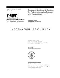 National Institute of Standards and Technology / Computing / NIST Special Publication 800-53 / Federal Information Security Management Act / Standards for Security Categorization of Federal Information and Information Systems / Security controls / Information security / Federal Information Processing Standard / Committee on National Security Systems / Computer security / Security / Data security