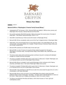 Winery Fact Sheet Updated: Barnard Griffin is “Washington’s Premier Family Owned Winery” th