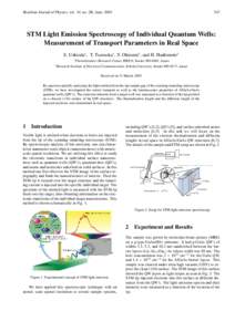 STM light emission spectroscopy of individual quantum wells: Measurement of transport parameters in real space Brazilian Journal of Physics, vol. 34, no. 2B, June, 2004 *†  547