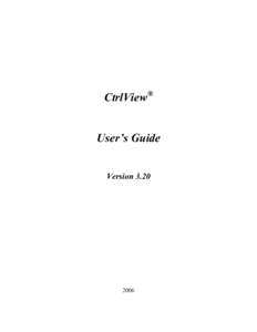 CtrlView® User’s Guide Version[removed]