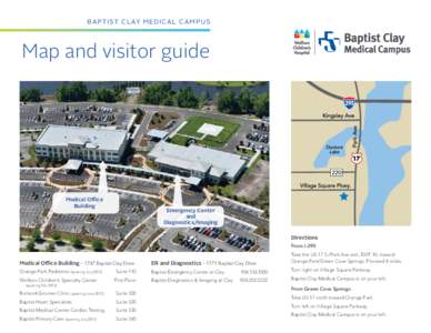 Baptist Cl ay Med ica l Campus  Map and visitor guide Medical Office Building