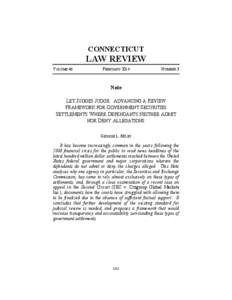 CONNECTICUT  LAW REVIEW VOLUME 46  FEBRUARY 2014