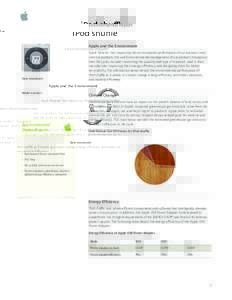 iPod shue Environmental Report Apple and the Environment  Date introduced