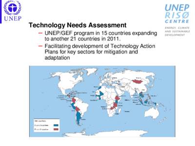 Technology Needs Assessment  – –  UNEP/GEF program in 15 countries expanding