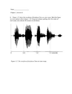 Name_____________________ Chapter 1, exercise G G Figure 1.17 shows the waveform of the phrase Tom saw nine wasps. Mark this figure in a way similar to that in figureUsing just ordinary spelling show the center of