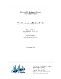 UCLA SCC Technical Report SCC-TRTyroid cancer and iodine levels  Brigid Wilson