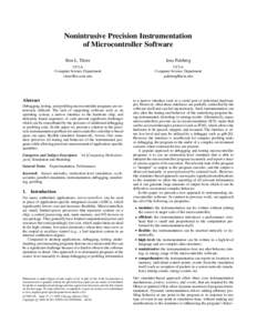 Nonintrusive Precision Instrumentation of Microcontroller Software Ben L. Titzer Jens Palsberg