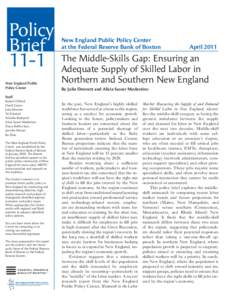 Policy Brief 11-1 New England Public Policy Center