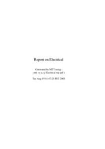 Report on Electrical Generated by MTT using : (mtt -u -q -q Electrical rep pdf ) Tue Aug 19 14:47:25 BST 2003  2