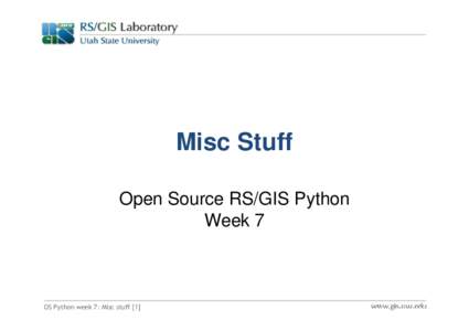 OS Python week 7: Misc stuff