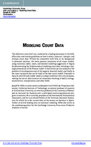 Cambridge University Press[removed]3 - Modeling Count Data Joseph M. Hilbe Frontmatter More information