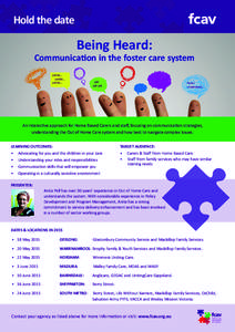 Hold the date  Being Heard: Communication in the foster care system yadda...