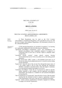 GOVERNMENT NOTICE NO.……………….published on………………………  THE CIVIL AVIATION ACT (CAP. 80) ___________