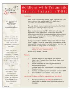 25  Soldiers with Traumatic Brain Injury (TBI) y e a r s Problem: