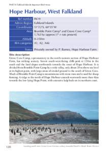 PART II: Falkland Islands Important Bird Areas  Hope Harbour, West Falkland Ref number Admin Region Co-ordinates
