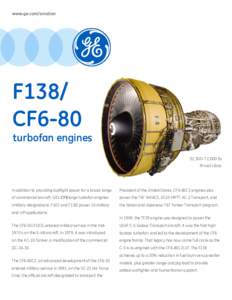 www.ge.com/aviation  F138/ CF6-80  turbofan engines