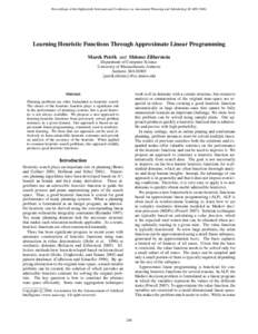 Learning a Heuristic Function Through Approximate Linear Programming