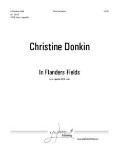 In Flanders Fields	 GP - D019 SATB choir, a cappella Christine Donkin
