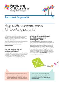 Factsheet for parents  01 Help with childcare costs for working parents