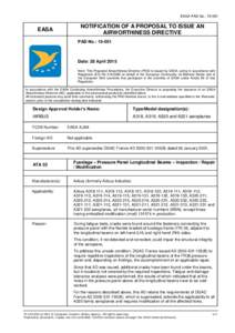 EASA PAD No.: EASA NOTIFICATION OF A PROPOSAL TO ISSUE AN AIRWORTHINESS DIRECTIVE