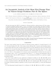 Under consideration for publication in SIAM Multiscale Modeling and Simulation  1 An Asymptotic Analysis of the Mean First Passage Time for Narrow Escape Problems: Part II: The Sphere