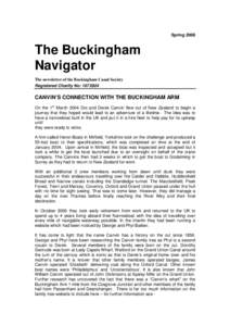 Spring[removed]The Buckingham Navigator The newsletter of the Buckingham Canal Society Registered Charity No: [removed]
