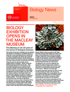 faculty of SCIENCE Biology News ISSUE 21 october 2012