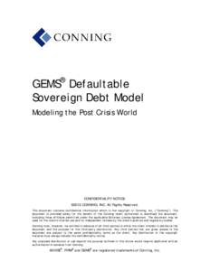®  GEMS Defaultable Sovereign Debt Model Modeling the Post Crisis World