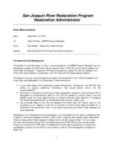 San Joaquin River Restoration Program Restoration Administrator Draft Memorandum Date:  November 14, 2010
