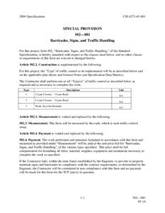 Special Provision Template