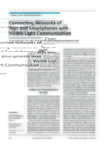CORBELLINI_LAYOUT.qxp_Layout:23 PM Page 72  VISIBLE LIGHT COMMUNICATIONS Connecting Networks of Toys and Smartphones with