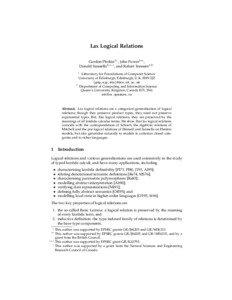 Lax Logical Relations Gordon Plotkin1 , John Power1 , Donald Sannella1