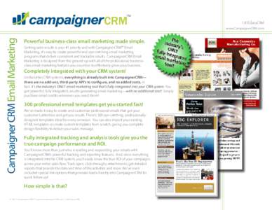 1.855.EasyCRM  Campaigner CRM Email Marketing www.CampaignerCRM.com