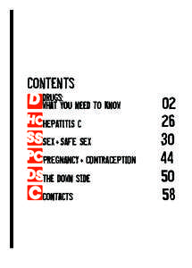 Contents  74 BOOKIE4thFINAL.indd 5 HEPATITIS c SEX + SAFE SEX