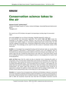 Mongabay.com Open Access Journal - Tropical Conservation Science Vol 5(2):i-iii, 2012  Editorial Conservation science takes to the air