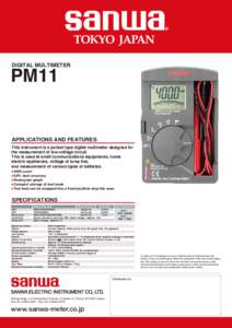 DIGITAL MULTIMETER  PM11 APPLICATIONS AND FEATURES