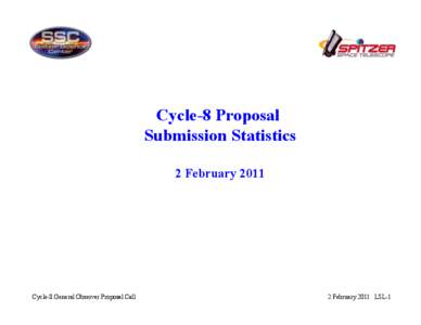 Cycle-8 Proposal Submission Statistics 2 February 2011 Cycle-8 General Observer Proposal Call