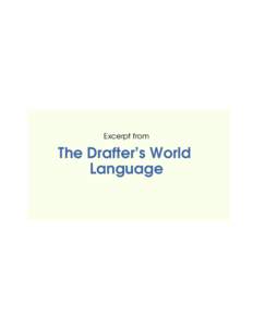 Show Bookmarks  Excerpt from The Drafter’s World Language