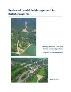 Review of Landslide Management in British Columbia 2013