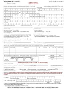 Plymouth State University  Spring 2015 Registration Form CONFIDENTIAL