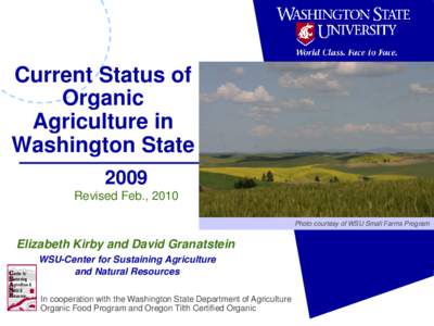 Washington State Organic Statistics 2006 CY