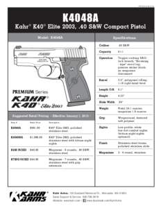 PDFSS-K4048K4048A Kahr ® K40 ® Elite 2003, .40 S&W Compact Pistol Model: K4048A