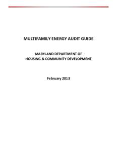 Microsoft Word - MARYLAND DHCD MF Energy Audit Guide
