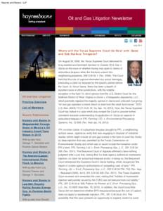 Haynes and Boone, LLP  Oil and Gas Litigation Newsletter July 2014