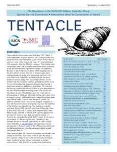 ISSNTentacle No. 21—March 2013 The Newsletter of the IUCN/SSC Mollusc Specialist Group Species Survival Commission  International Union for Conservation of Nature