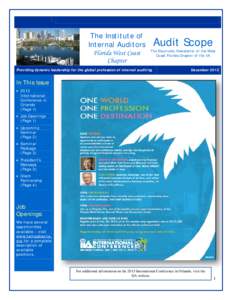 The Institute of Internal Auditors Florida West Coast Chapter  Audit Scope